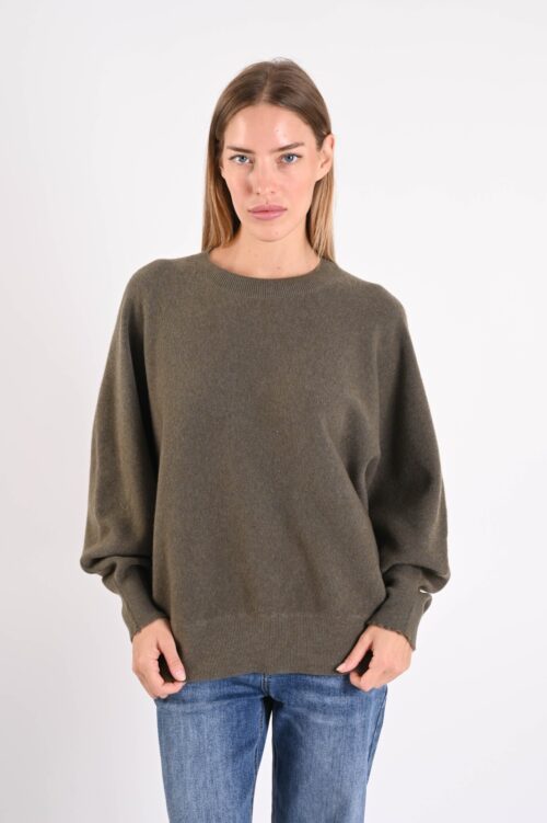 MAGLIA OVERSIZE GIROCOLLO IN MAGLIA MORBIDA CON MANICHE AMPIE