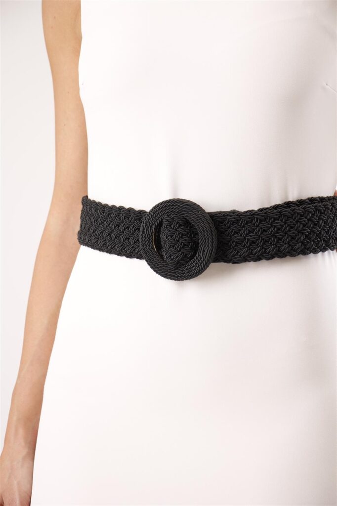CINTURA IN CORDA INTRECCIATA - Negro, TU 