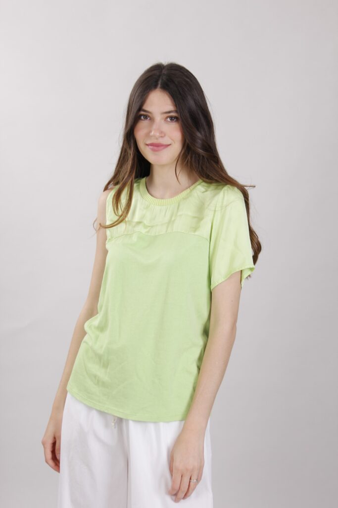 MAGLIA ASIMMETRICA - Verde acido, S 