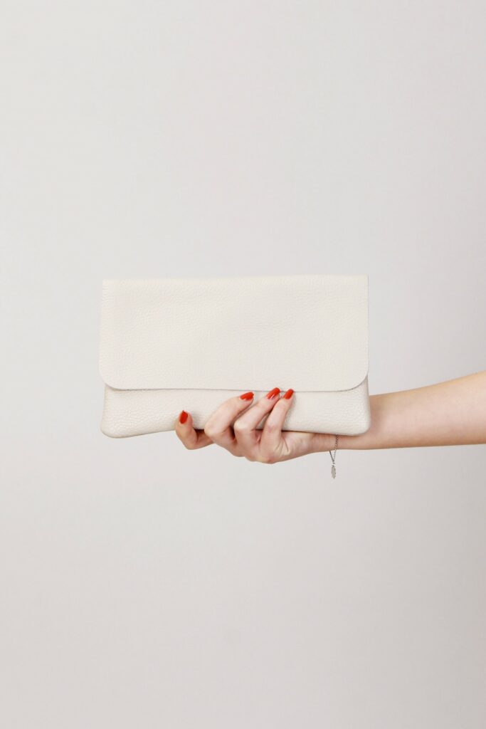 BORSA POCHETTE IN PELLE - Beige, TU 