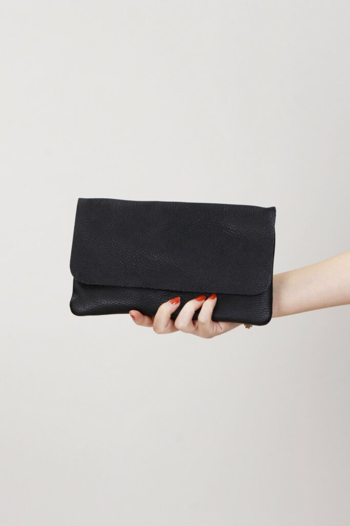 BORSA POCHETTE IN PELLE - Nero, TU 