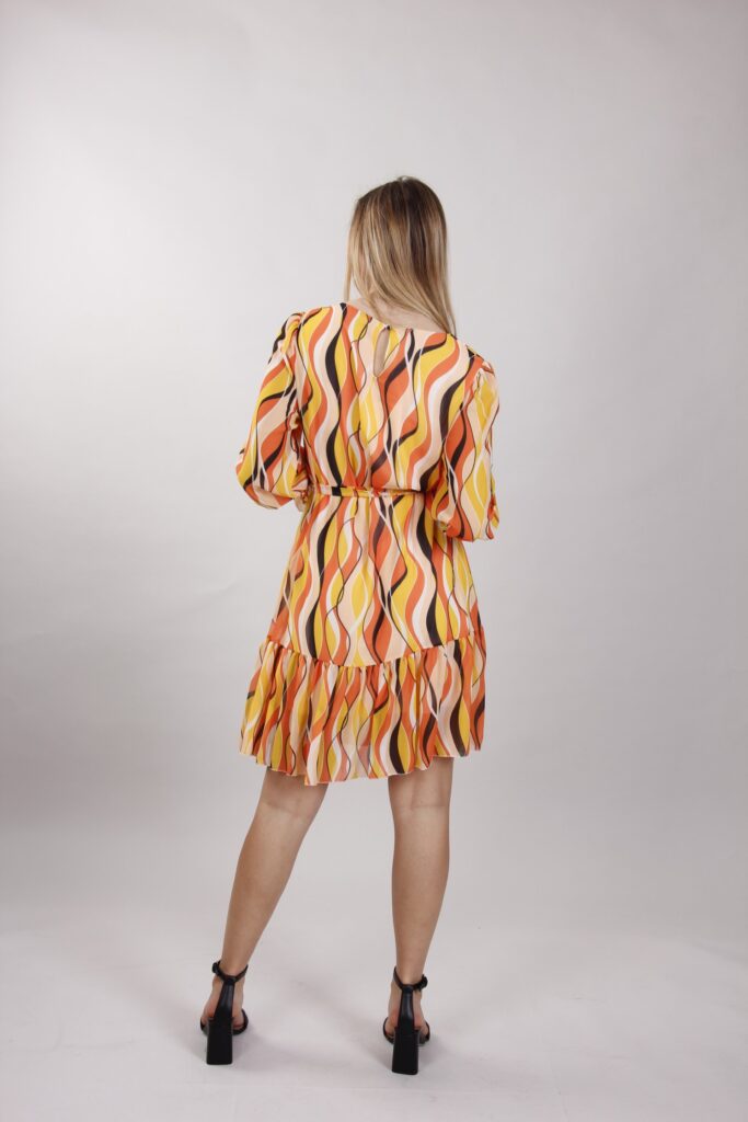 VESTITO CON CINTURA - Arancio, TU 