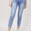 JEANS SKINNY CON ORLO SFRANGIATO - Azzurro, M