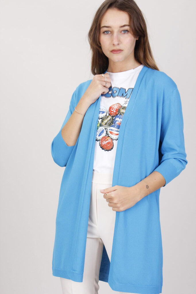 CARDIGAN IN MAGLIA - Turchese, TU 