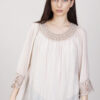BLUSA CON FINITURE IN PIZZO - Beige, TU