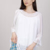 BLUSA CON FINITURE IN PIZZO - Bianco, TU