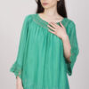 BLUSA CON FINITURE IN PIZZO - Verde, TU