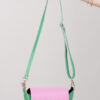 BORSA BICOLORE IN VERA PELLE - Rosa, TU