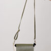 BORSA BICOLORE IN VERA PELLE - Verde militare, TU