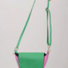 BORSA BICOLORE IN VERA PELLE - Verde prato, TU