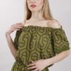 TOP SCOLLO BARDOT - Fantasia verde, TU