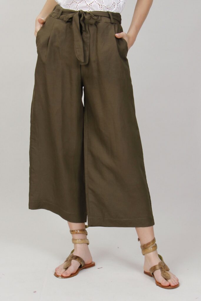 PANTALONI A PALAZZO IN LINO 