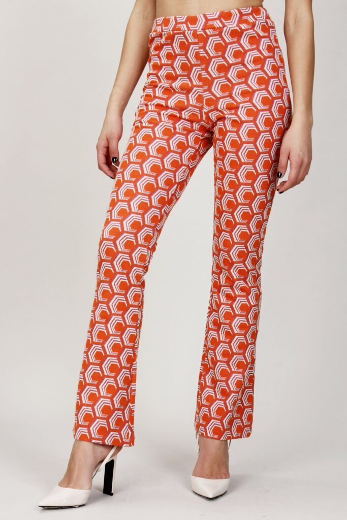 PANTALONI JACQUARD - Fantasia arancio, S 