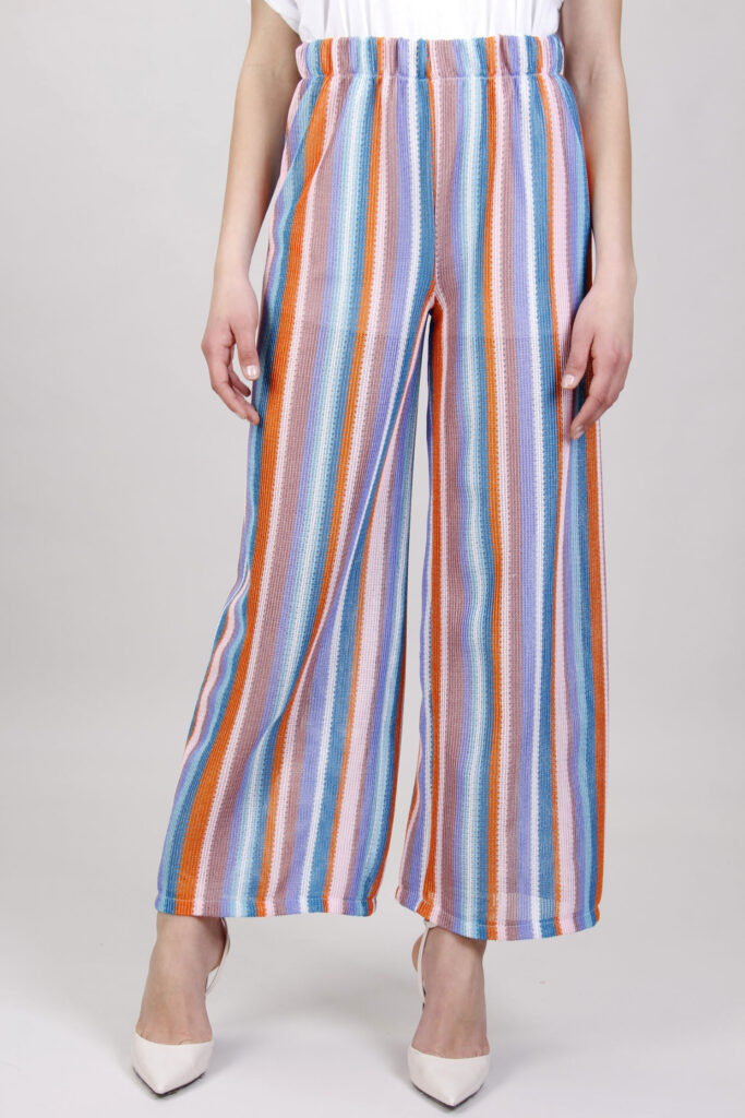 PANTALONI AMPI A RIGHE - Fantasia arancio, TU 