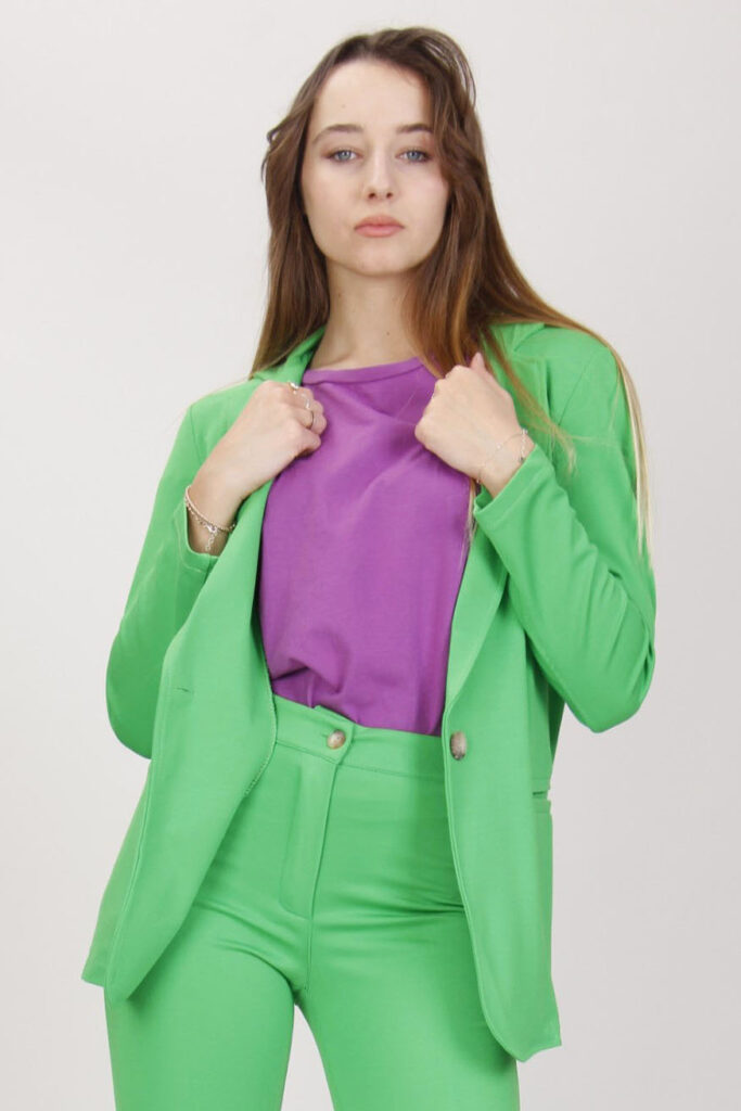 BLAZER PUNTO MILANO - Verde prato, S 