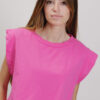 TOP CROP CON MANICHE AD ALETTA - Fucsia, TU