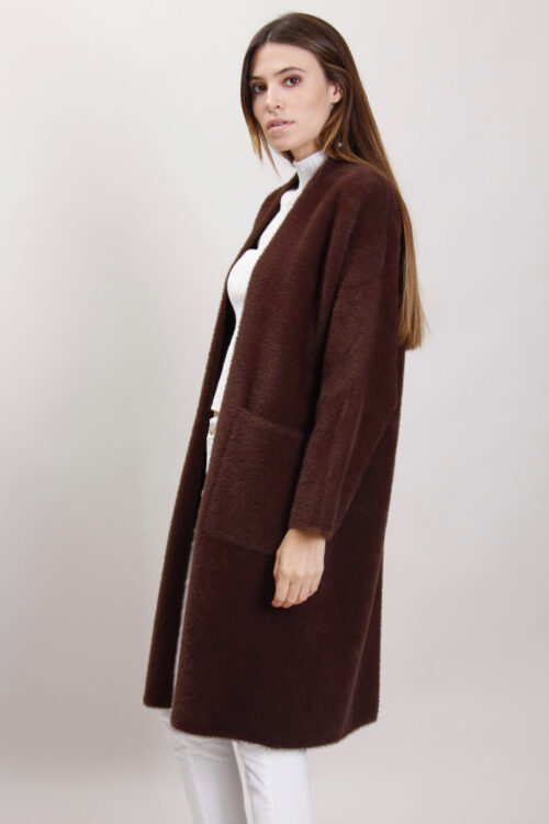 Alternative view of CARDIGAN-CAPPOTTO EFFETTO PELO