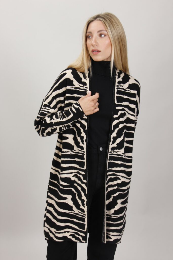 CARDIGAN FANTASIA ZEBRATA - Fantasia nero, TU 