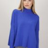 MAGLIONE DOLCEVITA CON COSTINE - Bluette, TU
