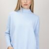 MAGLIONE DOLCEVITA CON COSTINE - Celeste, TU