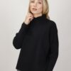 MAGLIONE DOLCEVITA CON COSTINE - Nero, TU