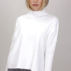 MAGLIONE DOLCEVITA CON COSTINE - Panna, TU