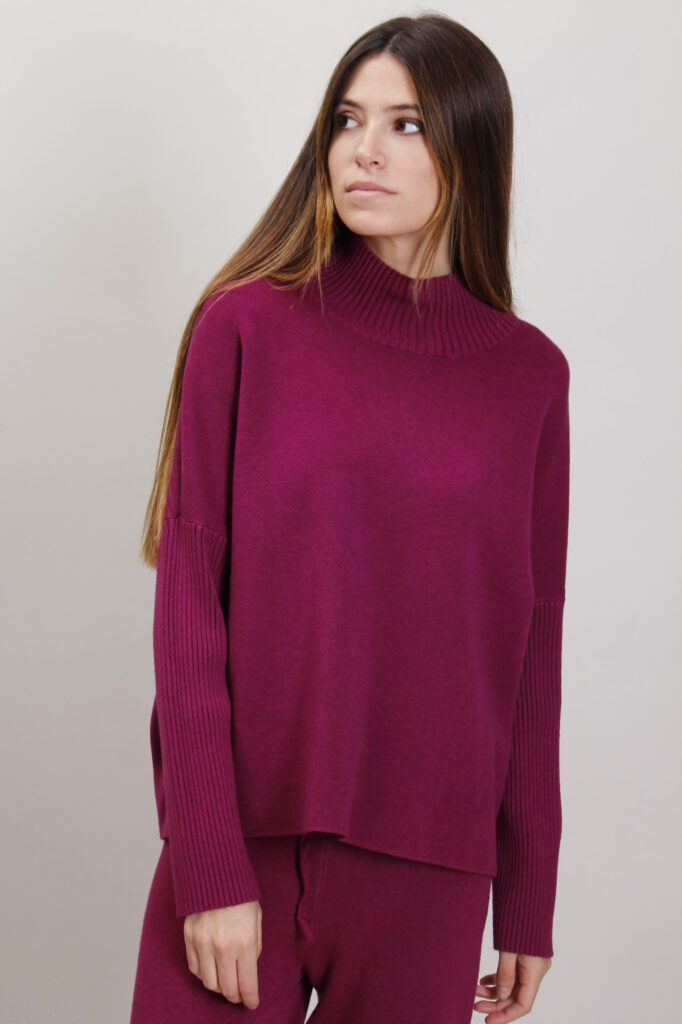 MAGLIONE DOLCEVITA CON COSTINE - Petunia, TU 