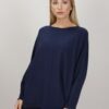 MAGLIA CON SCOLLO A BARCHETTA - Blu, TU