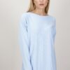 MAGLIA CON SCOLLO A BARCHETTA - Celeste, TU