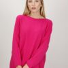 MAGLIA CON SCOLLO A BARCHETTA - Fucsia, TU