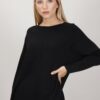 MAGLIA CON SCOLLO A BARCHETTA - Nero, TU