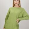 MAGLIA CON SCOLLO A BARCHETTA - Pistacchio, TU
