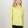 MAGLIA A COLLO ALTO CON COSTE - Verde acido, TU