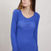 MAGLIA GIROCOLLO IN MISTO CASHMERE ORLO ARROTOLATO - Bluette, TU