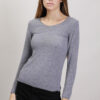 MAGLIA GIROCOLLO IN MISTO CASHMERE ORLO ARROTOLATO - Grigio, TU