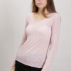 MAGLIA GIROCOLLO IN MISTO CASHMERE ORLO ARROTOLATO - Rosa, TU