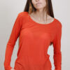 MAGLIA MISTO CASHMERE ORLO RIFINITO - Arancio, TU