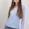 MAGLIA MISTO CASHMERE ORLO RIFINITO - Azzurro, TU