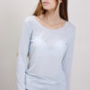 MAGLIA MISTO CASHMERE ORLO RIFINITO - Sky blue, TU