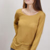 MAGLIA MISTO CASHMERE ORLO RIFINITO - Spicy Mustard, TU