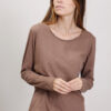 MAGLIA BASICA A MANICHE LUNGHE - Marrone, TU