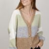 CARDIGAN BLOCCHI DI COLORE - Verde, TU