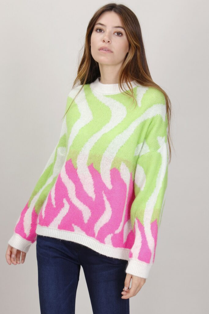 MAGLIONE FANTASIA ZEBRATA 