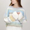 MAGLIONE CON DETTAGLI IN LUREX - Fantasia azzurro, TU