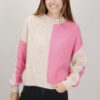 MAGLIONE BICOLORE IN MOHAIR - Rosa, TU
