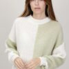 MAGLIONE BICOLORE IN MOHAIR - Verde, TU