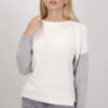 MAGLIA CON MANICHE A CONTRASTO - Beige, TU
