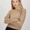 MAGLIA CON MANICHE A SBUFFO - Cammello, TU