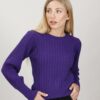 MAGLIA CON MANICHE A SBUFFO - Viola, TU
