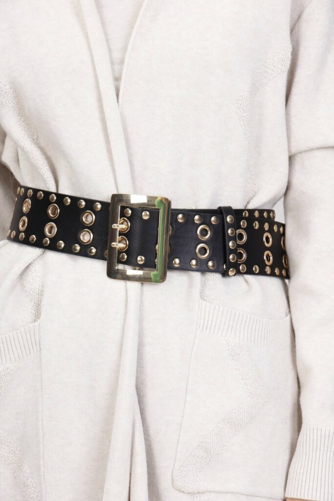 CINTURA CON BORCHIE - Nero, S 